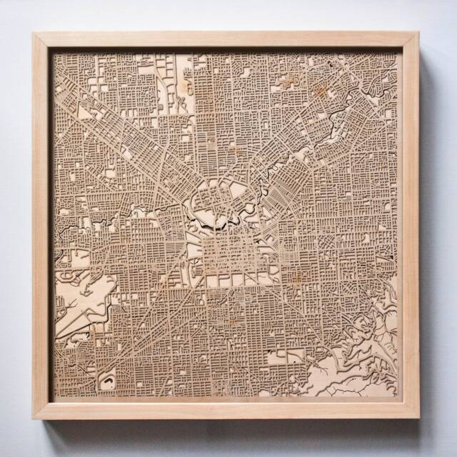 Adelaide Wooden Map - Framed Laser Cut City Streets, 3D Wall Art - image 1