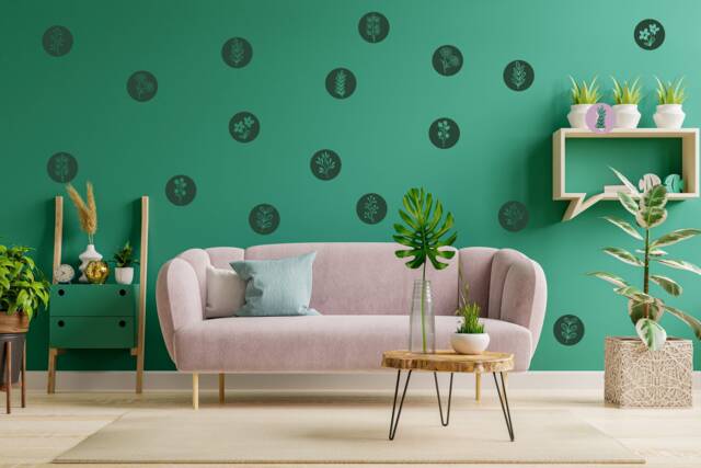 9 Or 27 Botanical Polka Dots, Vinyl Wall Art, Decal, Sticker, Removable, Decoration, Decor, Botanical, Plant, Leaf, Leaves, Peel & Stick - image 1