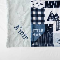 Woodland Personalized Baby Blanket - Boy With Name Monogrammed Bedding - thumbnail 2
