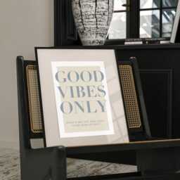 Good Vibes Only Ampersand Poster, Beige Quote Print, Retro Typography Minimalist Home Decor, Modern Wall Art, Office, Lounge, A2 A1 - thumbnail 2
