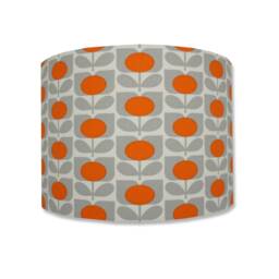 Lampshades in Orange & Grey Fabric Handmade Various Sizes Free Delivery - thumbnail 3