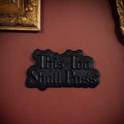 This Too Shall Pass Typography Plaque - Gothic Gallery Wall Decor Memento Mori Handmade By The Blackened Teeth - thumbnail 2