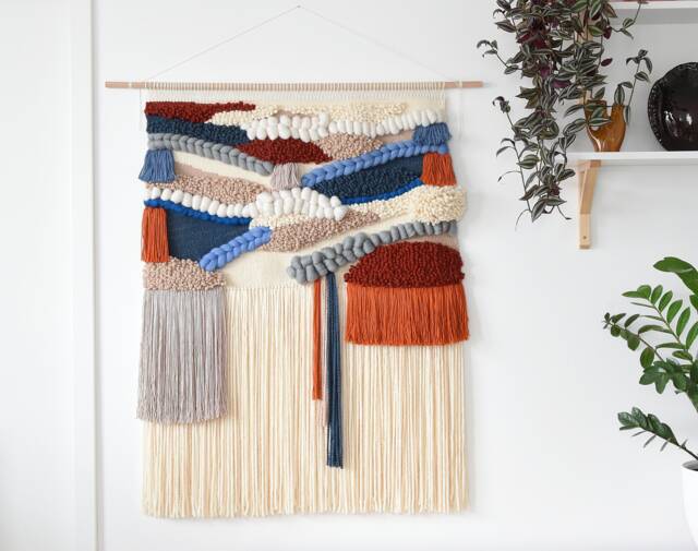 Extra Large Woven Wall Hanging - Modern Boho Wool Tapestry, Textured Fiber Art, Handmade Decor For Living Room Or Bedroom - image 1