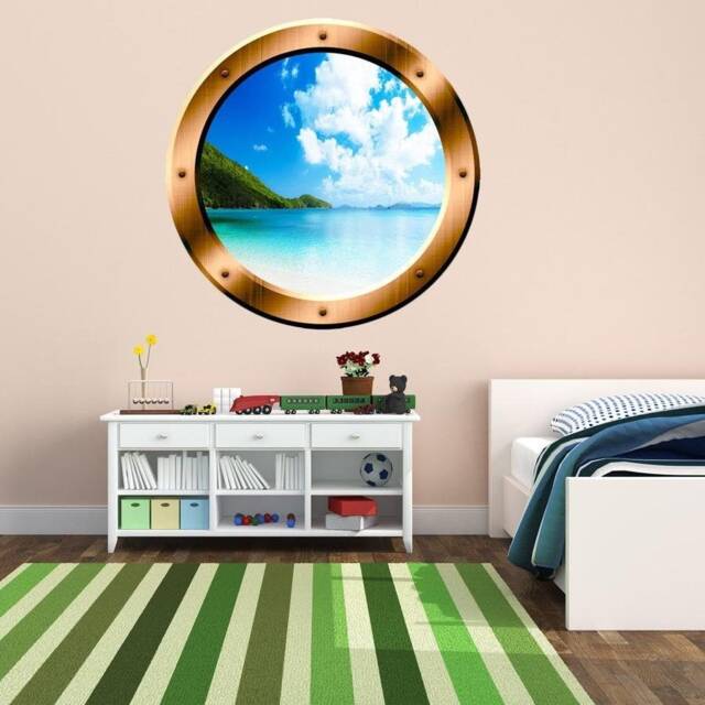 Sea Porthole Ocean View Wall Decal Peel & Stick Mural - Vwaq Bp34 - image 1