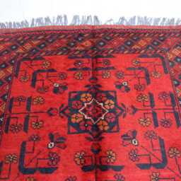 3x5 Ft Turkmen Oriental Geometric Rug, Khal Mohammedi Bukhara Afghan Handmade Red Bokhara Livingroom, D??cor Office Area Rug - thumbnail 3