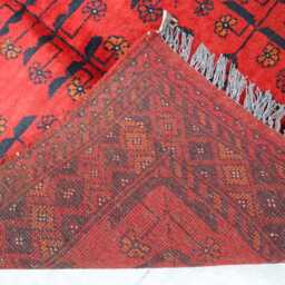 3x5 Ft Turkmen Oriental Geometric Rug, Khal Mohammedi Bukhara Afghan Handmade Red Bokhara Livingroom, D??cor Office Area Rug - thumbnail 4