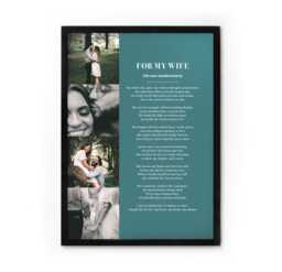 Use Your Own Poem & Photos Personalised Anniversary Gift Art Print