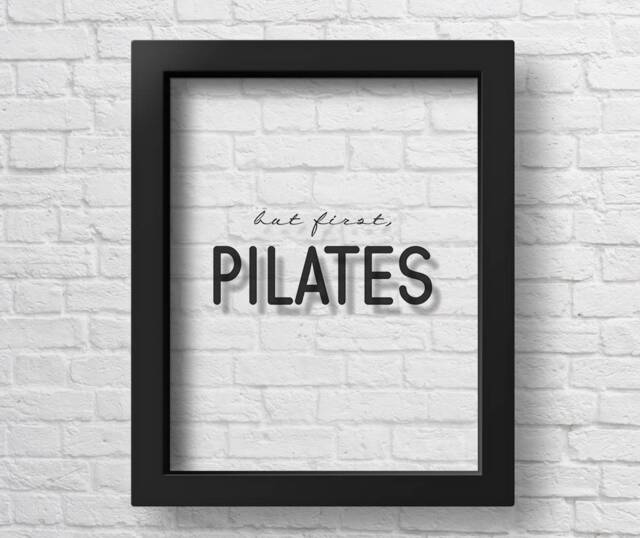 Transparent But First Pilates Art Fitness Gifts Poster Motivational Quote Quotes Print Gym Decor - image 1