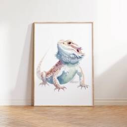 Bearded Dragon Poster Set - Of 3 Prints - Watercolour Print Present Pictures Home Decor Artwork Painting Bedroom Wall Art - thumbnail 3