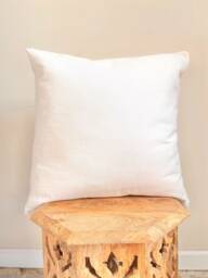 Off-White Cotton Canvas Pillow Cover, White Cover With Zipper, Cream Ivory Pillow Cover, 100% Decorative Throw Sham - thumbnail 1