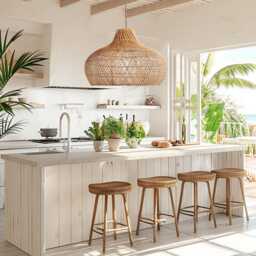 Rattan Lampshade For Sustainable Decor. Coastal Luxe. Boho. Modern Farmhouse. Handmade Wicker Pendant Light. Eco Friendly Lighting - thumbnail 2