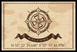 Doormat With Your Address Coordinates & Compass Non-Slip - Washable High-Quality Outdoor Area Dirt Trap Mat Door