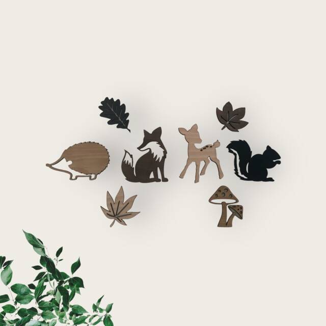 Woodland Animal Set Of 4 - Solid Nursery Wall Decor Set, Wooden - image 1