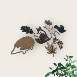 Woodland Animal Set Of 4 - Solid Nursery Wall Decor Set, Wooden - thumbnail 3