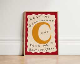 Bedtime Story Print, Good Night Nursery Illustration Wall Art, Eclectic Nursery, Kids Room, Play Unframed - thumbnail 1
