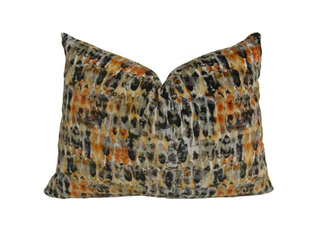 Harlequin - Kelambu Amber/Slate Stunning Watercolour-Effect Velvet Cushion Cover Throw Pillow Designer Home Decor - image 1