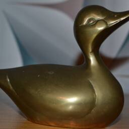 Vintage Brass Duck Figurine, 1970S - thumbnail 2