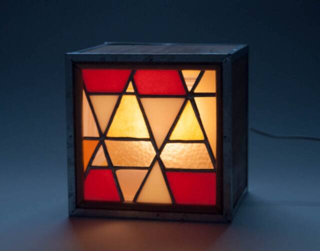 stained Glass Accent Lamp, Night Light, Table Wall Art - image 1