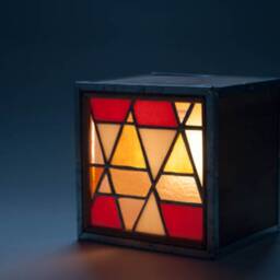 stained Glass Accent Lamp, Night Light, Table Wall Art - thumbnail 4
