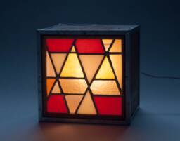 stained Glass Accent Lamp, Night Light, Table Wall Art - thumbnail 1
