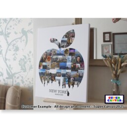 New York Big Apple City Family Holiday Travel Picture Photo Board Collage Wall Art Framed Canvas & Print Birthday Anniversary Gift - thumbnail 2