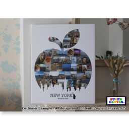 New York Big Apple City Family Holiday Travel Picture Photo Board Collage Wall Art Framed Canvas & Print Birthday Anniversary Gift - thumbnail 1