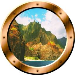 Ocean Window Porthole Mountain View Peel & Stick Wall Art Decal Sticker - Vwaq Bp39 - thumbnail 2