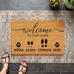 Dog Friendly Home Doormat - Personalised Family Name - thumbnail 3