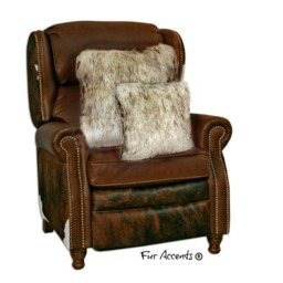 Plush Faux Fur Pillow Cover - Shag Sheepskin, Brown Or Black Tip