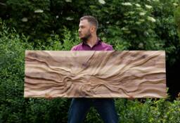 "Large Size Wood Sculpture, Us Delivery Duty Paid, ""Dagna"