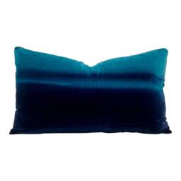 Harlequin Designer Ombre Velvet Pillow in Blueberry, Blue Lagoon, Plush Pillows, Navy Accent Decorative Cover - thumbnail 3