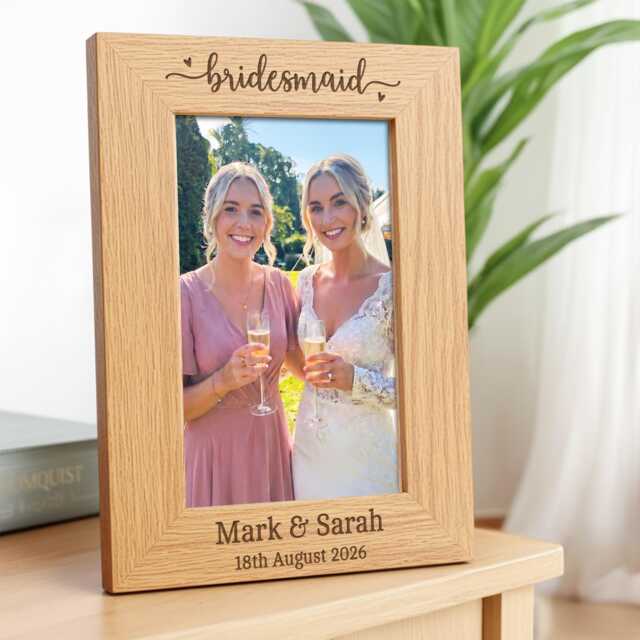 Personalised Bridesmaid Photo Frame - Maid Of Honour Flower Girl Engraved Picture - image 1