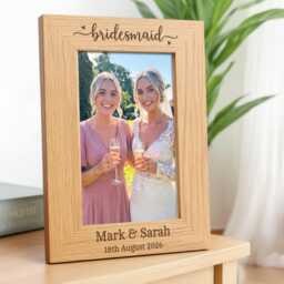 Personalised Bridesmaid Photo Frame - Maid Of Honour Flower Girl Engraved Picture - thumbnail 1