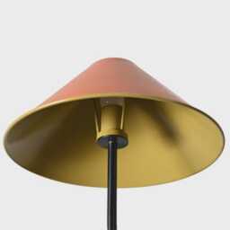 Mid-Century Modern Brass Linear Chandelier, Double Shade Pendant Light - thumbnail 3