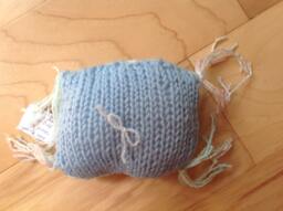 Sale Hand Knit Toss Pillow in Blue & Mint Green Colors