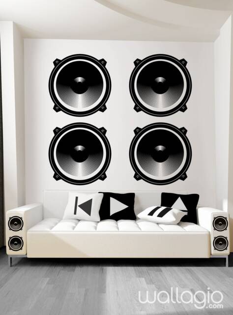 Audio Speaker Wall Decal - Music Sticker Recording Studio Wave Sound Producer Gamer By Blazing Vault - image 1