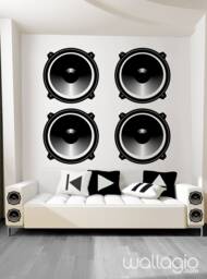 Audio Speaker Wall Decal - Music Sticker Recording Studio Wave Sound Producer Gamer By Blazing Vault - thumbnail 1