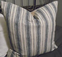 Brunswick Denim.natural.beige.stripe Pillow Covers.slipcoves.farmhouse Decor.toss Pillows.lumbar Pillows.throw Pillows.blues.modern - thumbnail 1