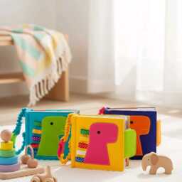 Handmade Baby Quiet Book & Busy Toys Bundle For 6 Months+ Development - Minimoms - thumbnail 4