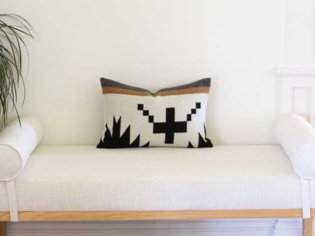 12x18 Spider Rock Wool Pillow Cover, Camel, Black & White Southwestern Cover - Ready To Ship - image 1