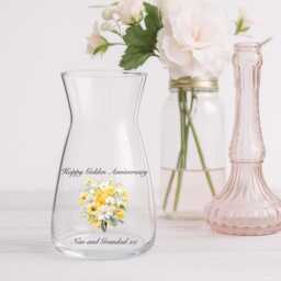 Personalised Anniversary Glass Vase - Gift Unique Flower For Wife Couples - thumbnail 2