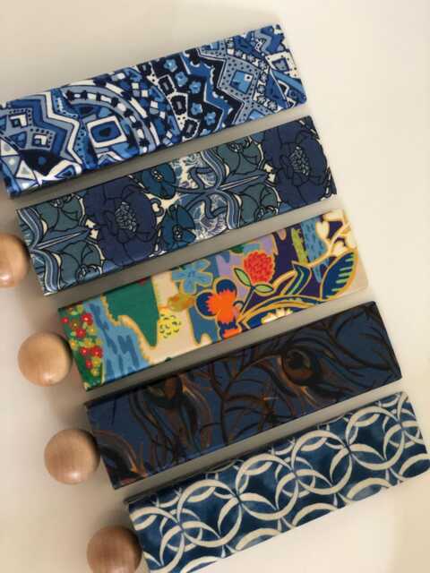 Liberty Print Door Stop Wedge - Decorative Hardwood, Vibrant Colours - image 1