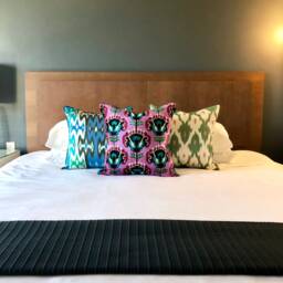 Velvet Ikat Pillow Cover Miami Vice - Decorative Cushion For Sofa Or Bed - thumbnail 4