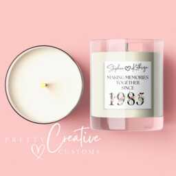 40Th Wedding Anniversary Candle, Ruby Gift, Personalised Mum & Dad - thumbnail 2