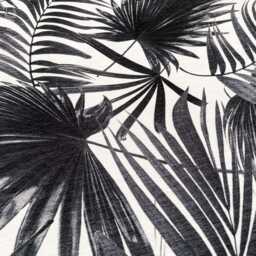 Tropical Black & White Leaves Cushion Cover - Double Sided Printing Throw Pillow On The Soft Chenille With Different Sizes Oeko-Tex?? - thumbnail 2