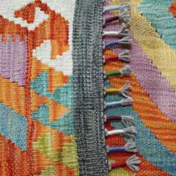Classic Runner Rug, Handmade Artisan Afghan Turkish Scandinavian Navajo Bohemian Wool Flatweave Multicolour Kilim Rug 194x79 cm - thumbnail 3