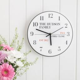 New Home Street Sign Family Wall Clock - Personalised Gift Illustrated Acrylic