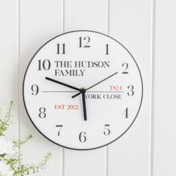 New Home Street Sign Family Wall Clock - Personalised Gift Illustrated Acrylic - thumbnail 2