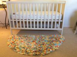 Baby Crib Rag Rug, Beautiful, Half Circle - thumbnail 1