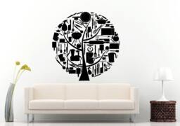Cooking Indoor Outdoor Food Appliances Tree Kitchen Dining Wall Decal Vinyl Sticker Mural Room Decor L780 - thumbnail 1